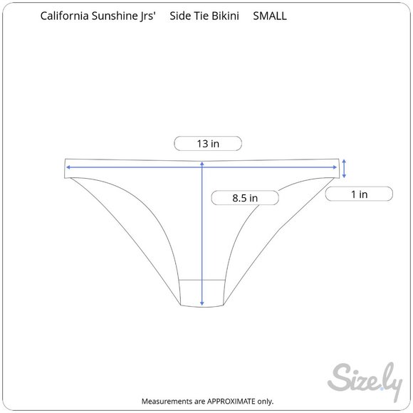 California Sunshine Juniors' Solid Side Tie Swim Bikini Bottoms NWT - Picture 9 of 10